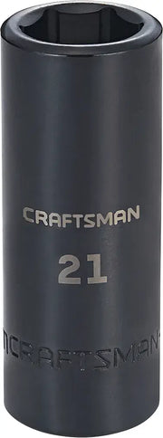 Half inch drive 21 millimeter metric deep impact socket.